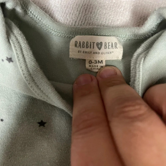 Rabbit + Bear by Emily & Oliver onesies 0-3 Months - Picture 6 of 7